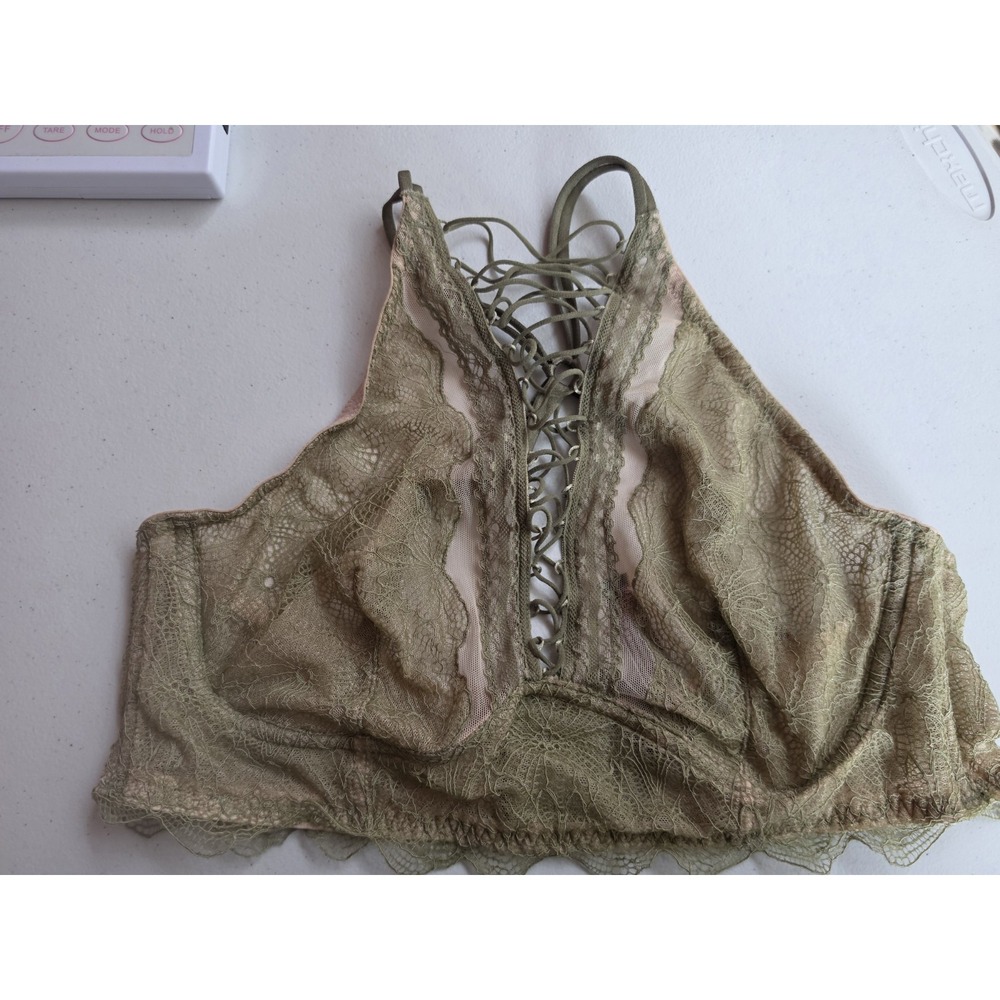 Victoria Secret Fairy Lace Bralette L Large Saige Green Romantic  Boudoir